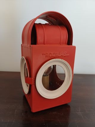 Lampada lanterna AQUILAS rossa e beige