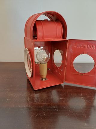 Lampada lanterna AQUILAS rossa e beige