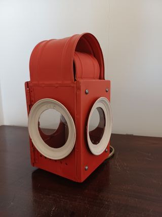 Lampada lanterna AQUILAS rossa e beige