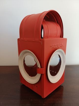 Lampada lanterna AQUILAS rossa e beige