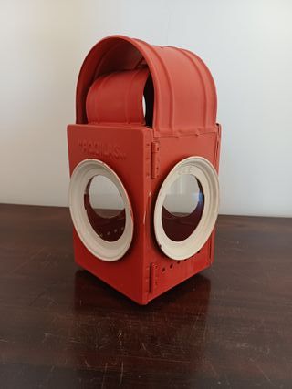 Lampada lanterna AQUILAS rossa e beige