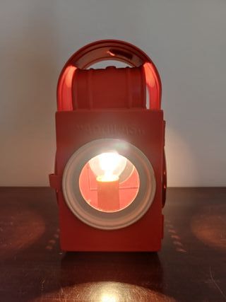 Lampada lanterna AQUILAS rossa e beige