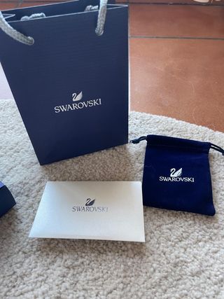 Collar Swarovski Cisne Azul y Plateado