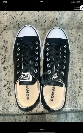 Converse All Star Platform Pelle Nere Tg 38