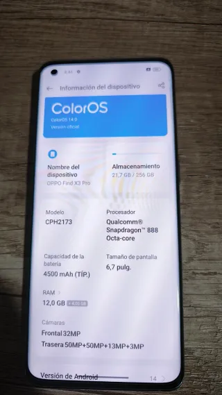 Oppo Find X3 Pro 256GB + Airvooc 45w