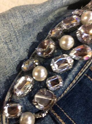 Giacca di jeans con perle