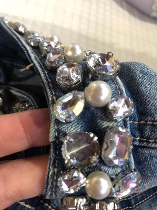 Giacca di jeans con perle
