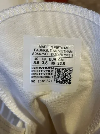 Converse All Star Beige/Bianche Tg 36