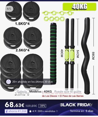 Juego de pesas y mancuernas