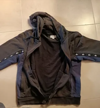 Sudadera Lacoste Talla M Negra y Azul