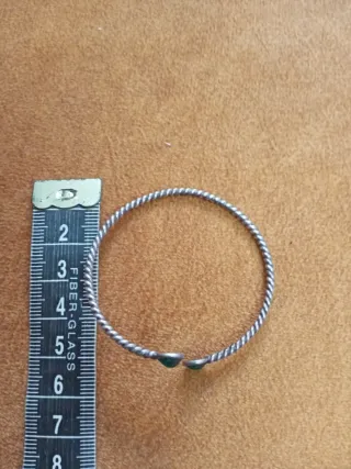 Pulsera antigua niña plata y verde