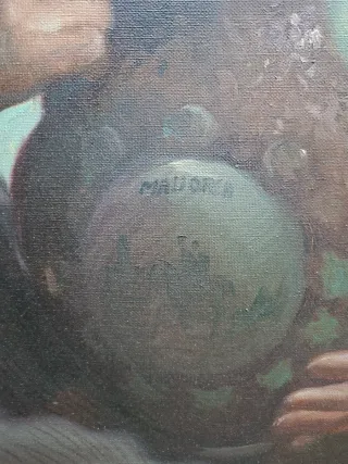 Cuadro antiguo mujer con cántaro