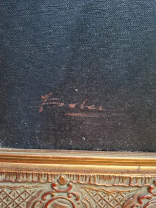 Cuadro antiguo mujer con cántaro