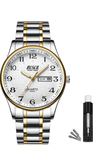 Reloj BOSCK Analógico Acero Dorado y Plateado