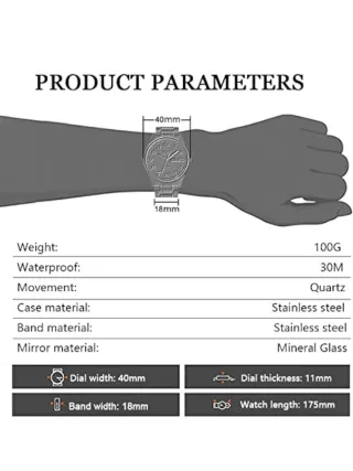 Reloj BOSCK Analógico Acero Dorado y Plateado