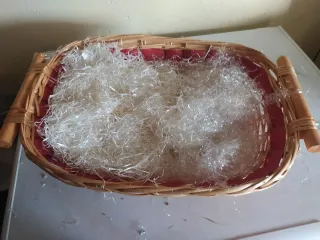 Cestino natalizio in vimini e legno