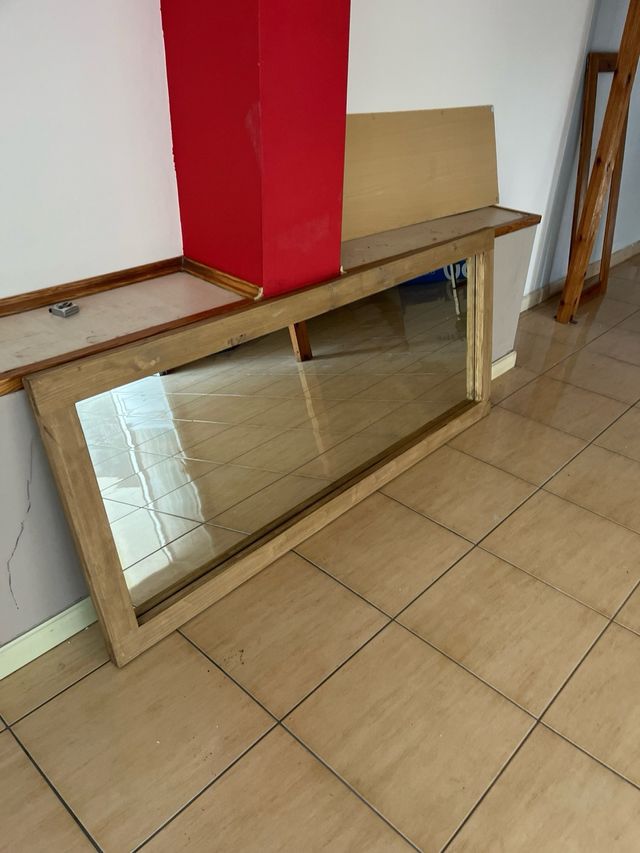 Specchio con Cornice Rettangolare in Legno