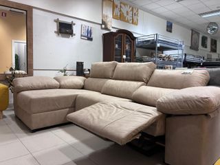Sofá chaise longue eléctrico beige NUEVO