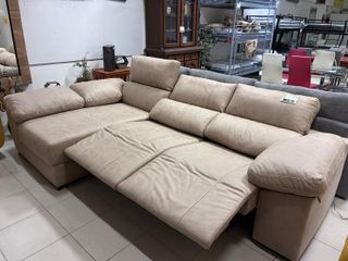 Sofá chaise longue eléctrico beige NUEVO