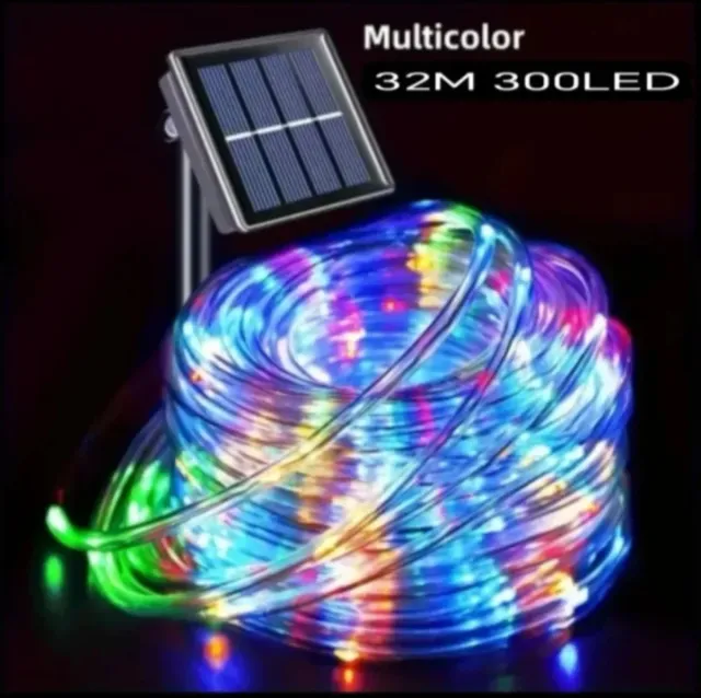 Guirnalda Solar LED 300 Luces Multicolor Navidad