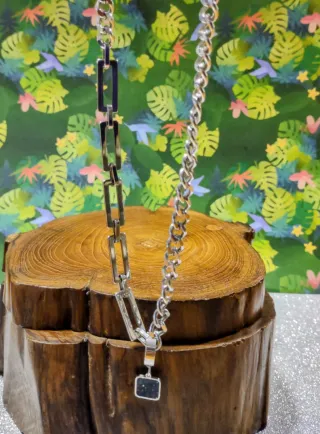 Collar Acero Cubano Punk Negro