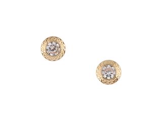 pendientes oro 18k con piedra con circonita