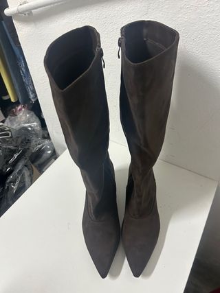 Stivali donna marroni tg 38 con zip