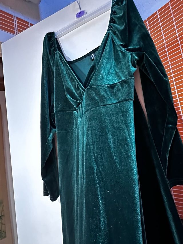 Vestido Terciopelo Verde Talla XL