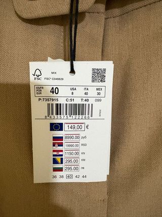 Pantalón beige Pedro del Hierro Talla 40 Nuevo