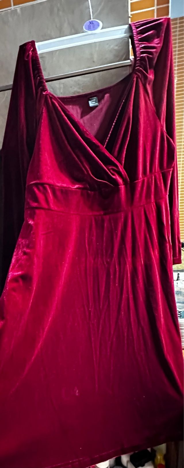 Vestido Terciopelo Burdeos Talla XL