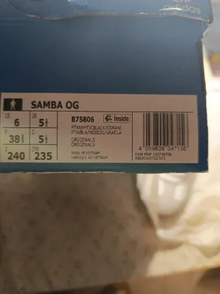 Adidas Samba OG Blancas Talla 38.5
