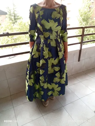 Vestido fiesta/madrina azul y verde