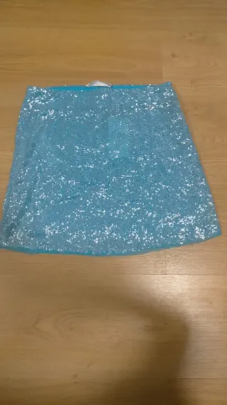 Falda lentejuelas azul y plateada