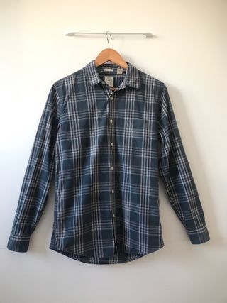 Camisa Dockers S Cuadros Manga Larga Gris Slim Fit