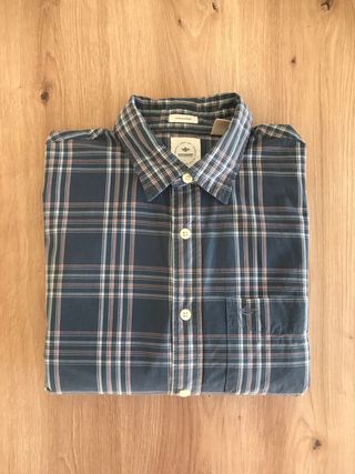 Camisa Dockers S Cuadros Manga Larga Gris Slim Fit
