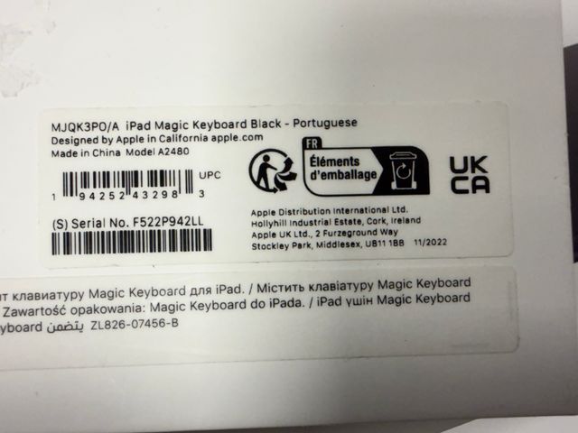 Apple Magic Keyboard para iPad Pro 12,9" PORTUGUES