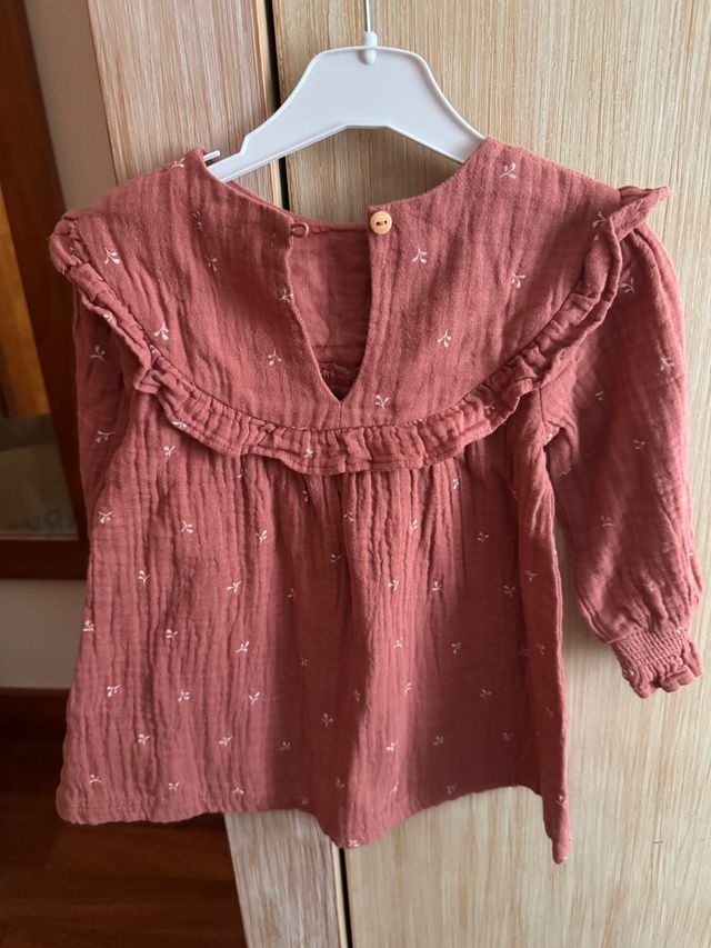 Vestido Sfera niña rosa estampado talla 12-18 m