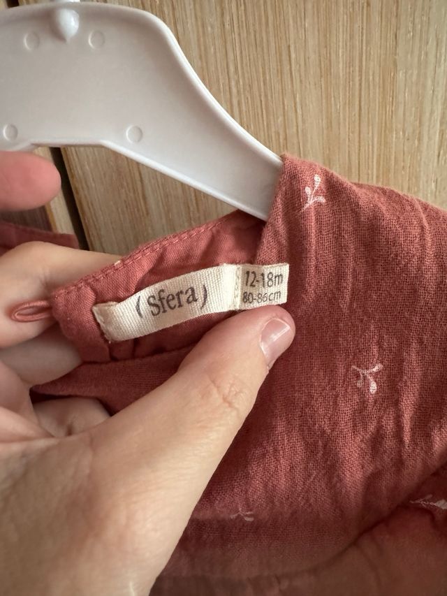 Vestido Sfera niña rosa estampado talla 12-18 m