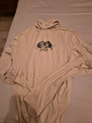 Sottogiacca beige con stampa