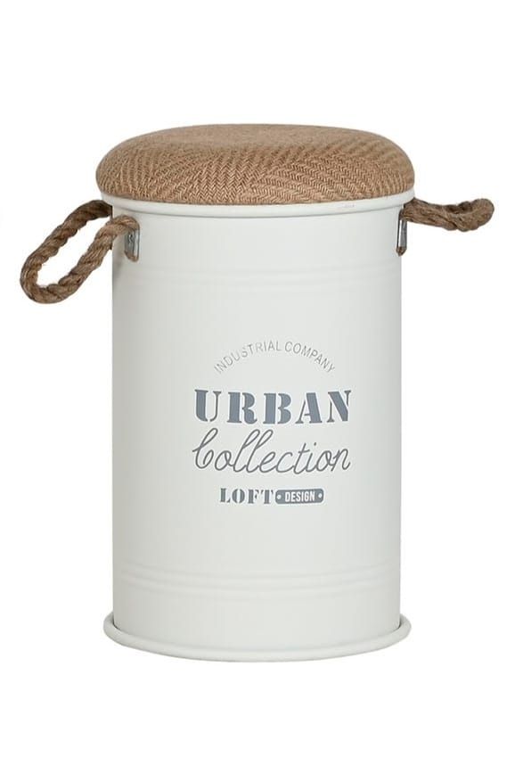 Portabiancheria bianco in metallo