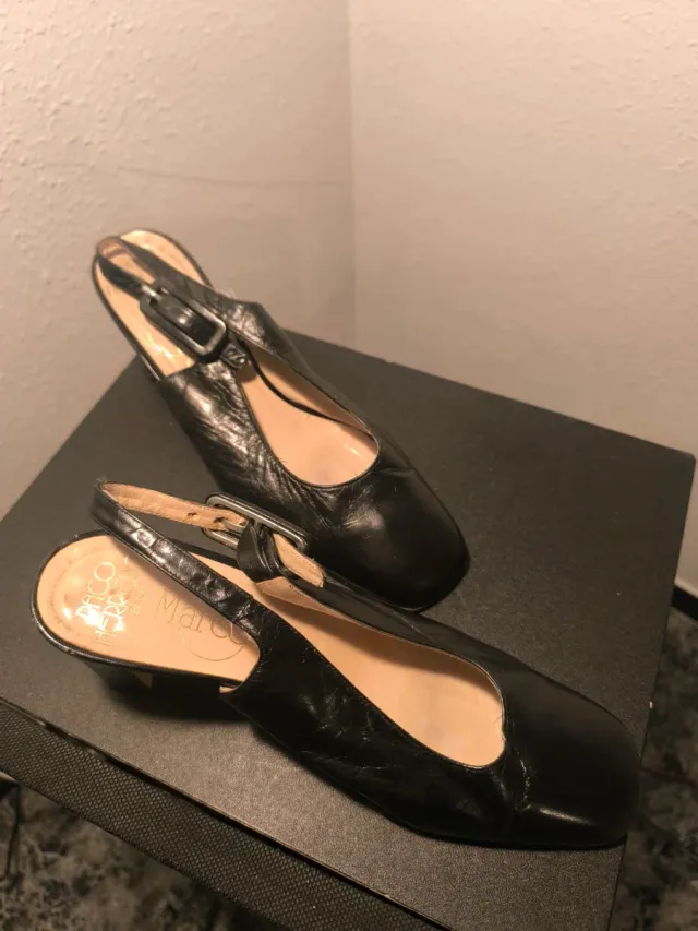 Zapatos Dior Negros Talla 38 Slingback Hebilla