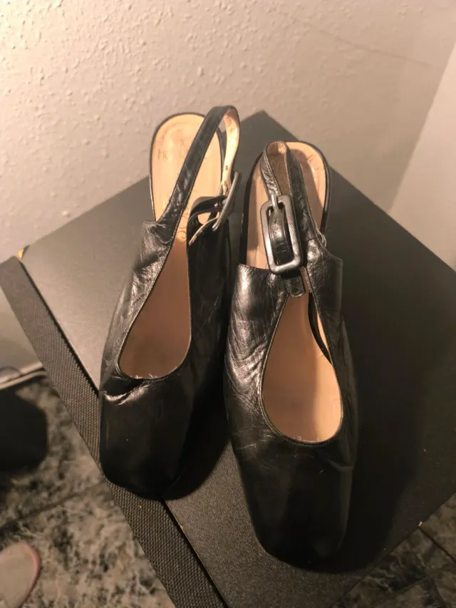 Zapatos Dior Negros Talla 38 Slingback Hebilla