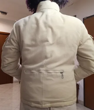 Piumino donna beige/bianco