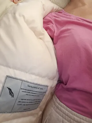 Piumino donna beige/bianco