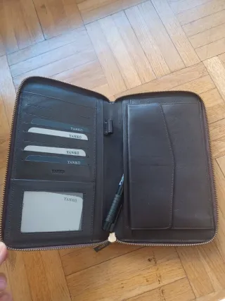 Cartera YANKO piel efecto cocodrilo marrón