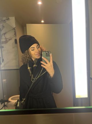 Abrigo H&M Negro Oversize Texturizado