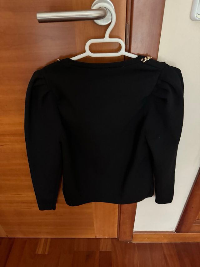 Jersey Mango Negro Cadena Dorada