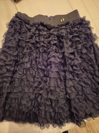 Gonna nera con rouches 12 13 anni