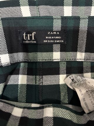 Falda Zara cuadros verde, negro y blanco