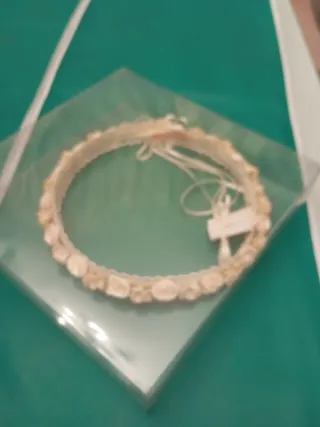 Corona de flores beige (Mod. R2)